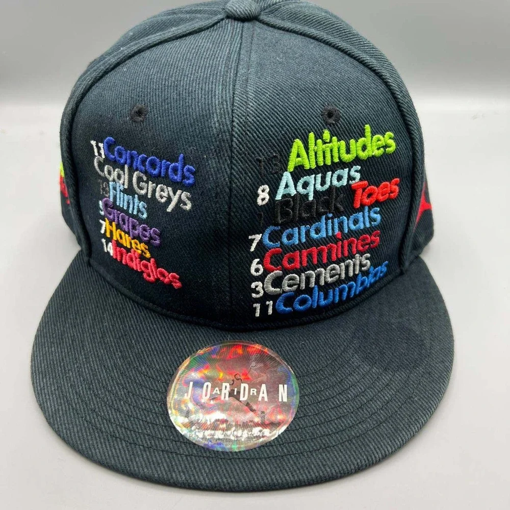 Air Jordan Nicknames Hat Men 7 1/8 Navy Embroidered‎ Jumpman Fitted Cap